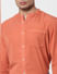 Orange Mandarin Collar Full Sleeves Shirt_386920+5