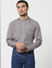 Grey Mandarin Collar Full Sleeves Shirt_386921+2