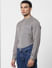 Grey Mandarin Collar Full Sleeves Shirt_386921+3