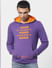 Purple Text Print Hooded Sweatshirt_386944+2