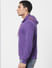 Purple Text Print Hooded Sweatshirt_386944+3