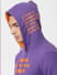 Purple Text Print Hooded Sweatshirt_386944+7