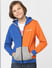Boys Orange Colourblocked Zip-Up Sweatshirt_400087+2