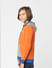Boys Orange Colourblocked Zip-Up Sweatshirt_400087+3