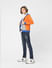 Boys Orange Colourblocked Zip-Up Sweatshirt_400087+6