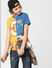 BOYS Yellow & Blue Graphic print T-shirt_388582+2