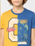 BOYS Yellow & Blue Graphic print T-shirt_388582+5