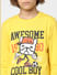 BOYS Yellow Football Graphic Print Crew Neck T-shirt_389006+5