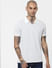 White Jacquard Polo Neck T-shirt