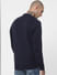 Navy Blue Quilted Zip Up Sweatshirt