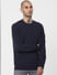 Navy Blue Quilted Sweatshirt_386797+2