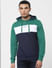 Green Colourblocked Hooded Sweatshirt_386791+2