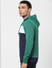 Green Colourblocked Hooded Sweatshirt_386791+3