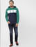 Green Colourblocked Hooded Sweatshirt_386791+6