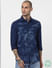 Blue Denim Printed Full Sleeves Shirt