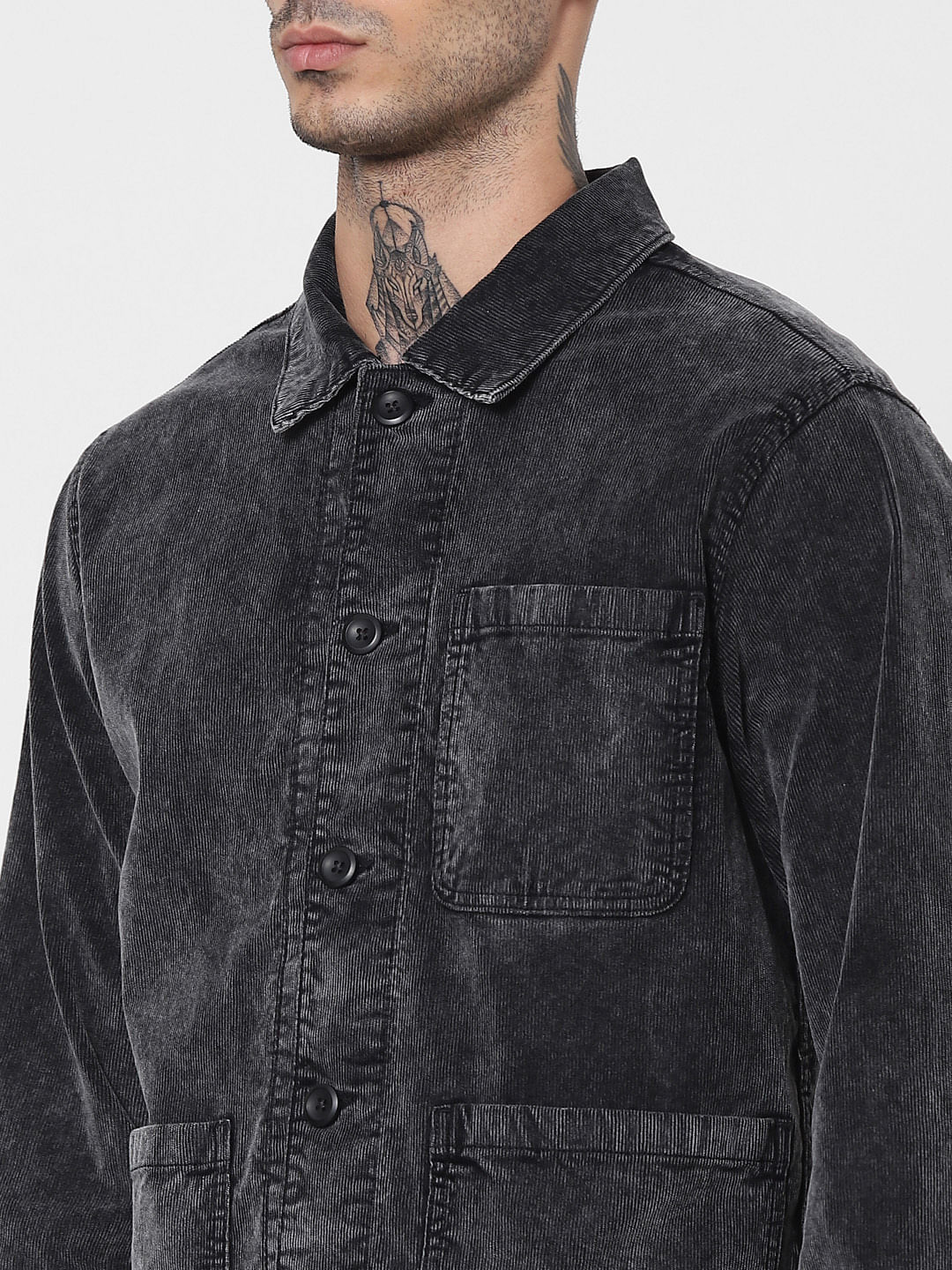 gray corduroy jacket mens