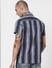 Blue Striped Half Sleeves Shirt_386870+4