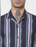 Blue Striped Half Sleeves Shirt_386870+5