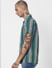 Green Striped Half Sleeves Shirt_386871+3