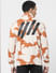 Orange Abstract Print Hooded Sweatshirt_386879+4
