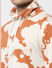 Orange Abstract Print Hooded Sweatshirt_386879+5