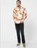 Orange Abstract Print Hooded Sweatshirt_386879+6