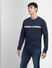 Navy Blue Logo Print Sweatshirt_399754+2