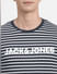 Navy Blue Striped Crew Neck T-shirt_399755+5