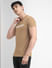 Brown Striped Crew Neck T-shirt_399756+3