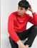 Red Logo Print Hooded Sweatshirt_399766+1