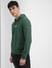 Dark Green Logo Print Hooded Sweatshirt_399767+3