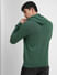 Dark Green Logo Print Hooded Sweatshirt_399767+4