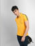 Yellow Tape Detail Polo Neck T-shirt_399770+1