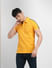 Yellow Tape Detail Polo Neck T-shirt_399770+2