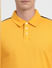 Yellow Tape Detail Polo Neck T-shirt_399770+5