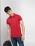 Red Tape Detail Polo Neck T-shirt_399771+1
