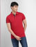 Red Tape Detail Polo Neck T-shirt_399771+2