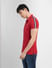 Red Tape Detail Polo Neck T-shirt_399771+3