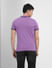 Purple Tape Detail Polo Neck T-shirt