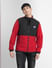 Red Colourblocked High Neck Jacket_399795+2