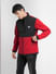 Red Colourblocked High Neck Jacket_399795+3