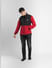 Red Colourblocked High Neck Jacket_399795+6