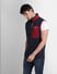 Navy Blue Colourblocked Vest Jacket_399806+3