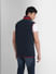 Navy Blue Colourblocked Vest Jacket_399806+4