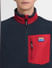 Navy Blue Colourblocked Vest Jacket_399806+5
