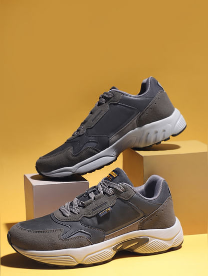 Grey Colourblocked Sneakers