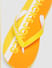 Orange Logo Print Flip Flops