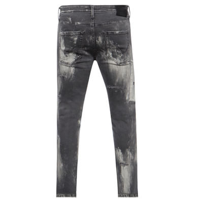 Black Low Rise Distressed Clark Regular Fit Jeans 