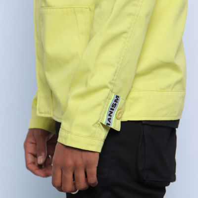 Lime Green Tape Detail Boxy Fit Jacket