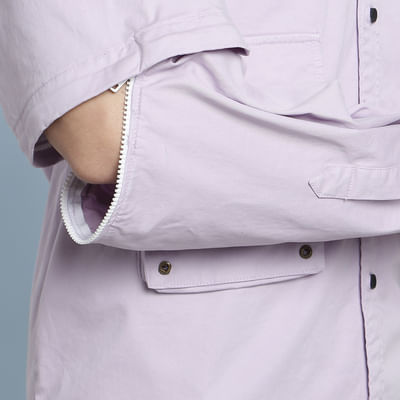 Purple Detachable Sleeves Oversized Over Shirt